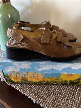 Women's Brown Suede Adjustable Strap Sandals